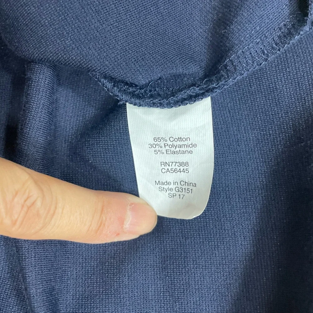 J. Crew Navy Lace-Up Short Sleeve Tee (G-1)